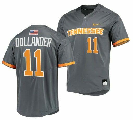 Chase Dollander Jersey Tennessee Volunteers Baseball NCAA College 2023 MLB Draft Top prospects Gray #11