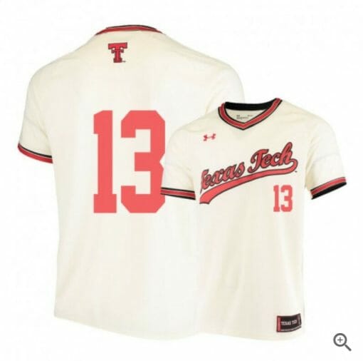 Cal Conley Jersey Texas Tech Red Raiders Baseball NCAA College Cream Alumni #13