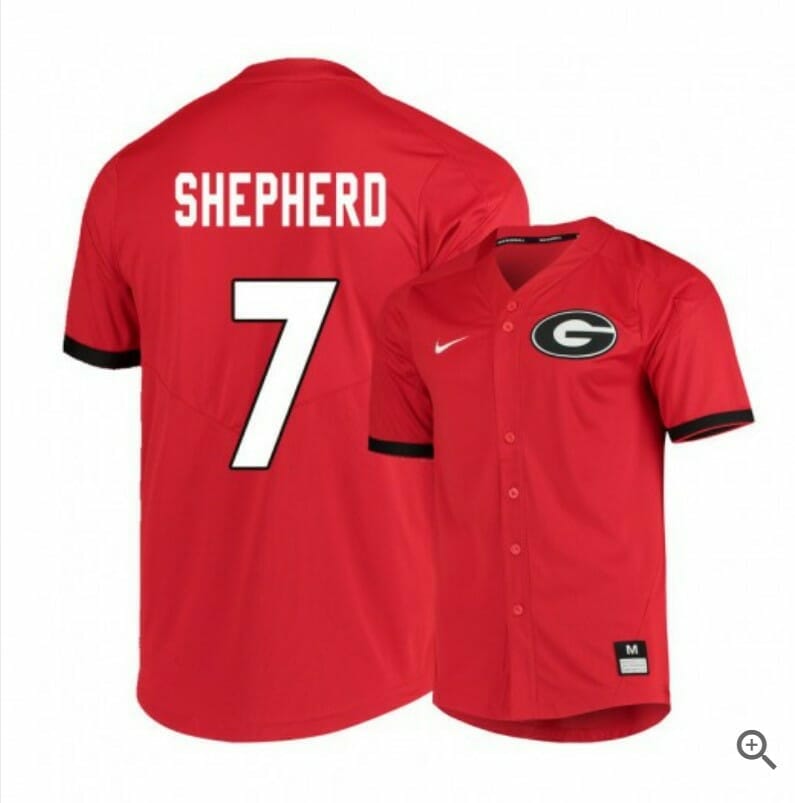 Cam Shepherd Jersey Georgia Bulldogs Baseball NCAA College Red Elite Alumni #7