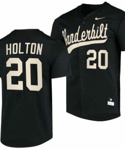 Carter Holton Jersey Vanderbilt Commodores College Baseball Replica Black #20