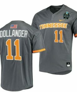 Chase Dollander Jersey Tennessee Volunteers #11 Gray 2023 NCAA Baseball College World Series OMAHA 8