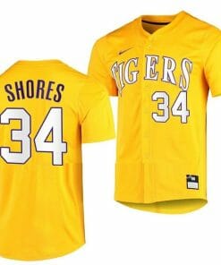 Chase Shores Jersey LSU Tigers Baseball NCAA College Yellow Alumni #34
