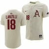 Chris Lanzilli Jersey Arkansas Razorbacks College Baseball Full Button Natural 18