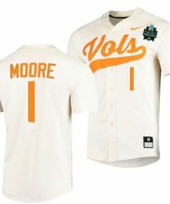 Christian Moore Jersey Tennessee Volunteers #1 Natural 2023 NCAA Baseball College World Series OMAHA 8