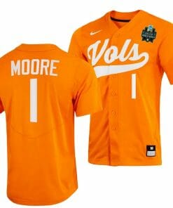 Christian Moore Jersey Tennessee Volunteers #1 Orange 2023 NCAA Baseball College World Series OMAHA 8