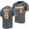 Christian Scott Jersey Tennessee Volunteers 8 Gray 2023 NCAA Baseball College World Series OMAHA 8