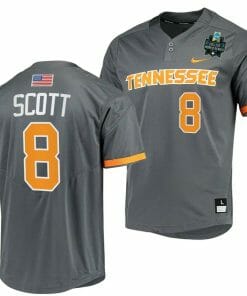 Christian Scott Jersey Tennessee Volunteers #8 Gray 2023 NCAA Baseball College World Series OMAHA 8