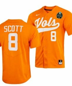 Christian Scott Jersey Tennessee Volunteers #8 Orange 2023 NCAA Baseball College World Series OMAHA