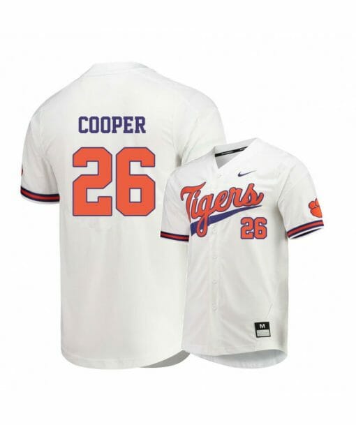 Clemson Tigers 26 Matt Cooper White Elite College Baseball Jersey