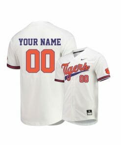Clemson Tigers White Elite Custom College Baseball Jersey