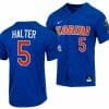 Colby Halter Jersey Florida Gators 2023 College World Series Royal 5 NCAA Baseball