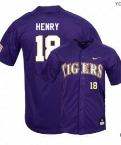Cole Henry Jersey Lsu Tigers Baseball NCAA College Purple Elite Alumni #18