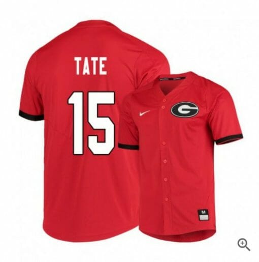 Cole Tate Jersey Georgia Bulldogs Baseball NCAA College Red Elite Alumni #15