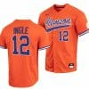 Cooper Ingle Jersey Clemson Tigers College Baseball Orange Full Button 12