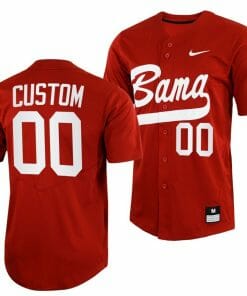 Custom Alabama Baseball Jersey Crimson Tide Name and Number NCAA College Full Button Red