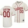 Custom Alabama Baseball Jersey Crimson Tide Name and Number NCAA College Natural 1