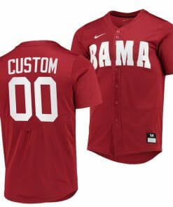 Custom Alabama Baseball Jersey Crimson Tide Name and Number NCAA College Replica Red