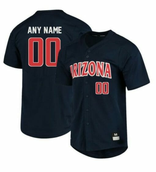 Custom Arizona Wildcats Baseball Jersey Name and Number NCAA College Navy