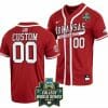 Custom Arkansas Razorbacks Baseball Jersey Name and Number NCAA 2022 College World Series Cardinal