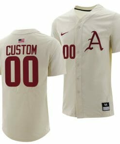 Custom Arkansas Razorbacks Baseball Jersey Name and Number NCAA College Full-Button Natural
