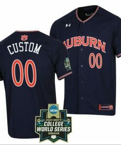 Custom Auburn Tigers Baseball Jersey Name and Number NCAA 2022 College World Series Navy
