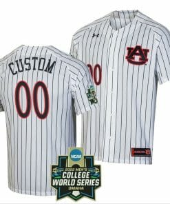 Custom Auburn Tigers Baseball Jersey Name and Number NCAA 2022 College World Series Stripe White