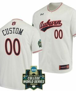 Custom Auburn Tigers Baseball Jersey Name and Number NCAA 2022 College World Series White