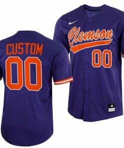 Custom Clemson Tigers Baseball Jersey Name and Number NCAA College Purple