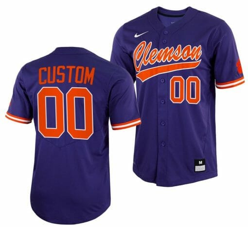 Custom Clemson Tigers Baseball Jersey Name and Number NCAA College Purple