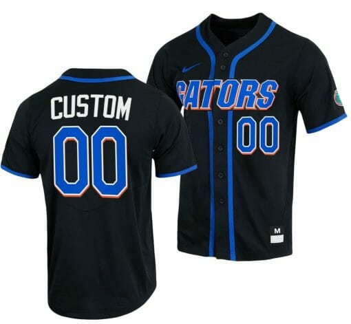 Custom Florida Gators Baseball Jersey Name and Number NCAA College Full Button Black
