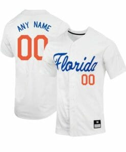 Custom Florida Gators Baseball Jersey Name and Number NCAA College White