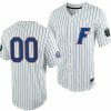 Custom Florida Gators Jersey Name and Number 2023 College World Series White Royal 00 Full Button NCAA Baseball