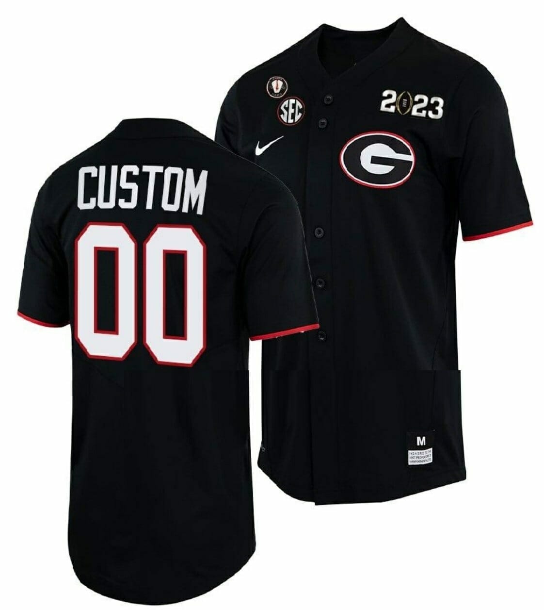 Custom Georgia Bulldogs Baseball Jersey Name and Number NCAA College 2022 National Champions Black