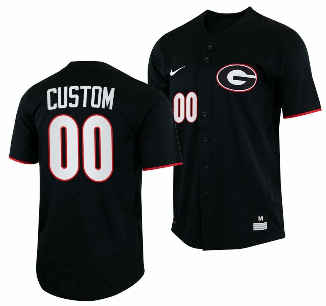 Custom Georgia Bulldogs Baseball Jersey Name and Number NCAA College Black