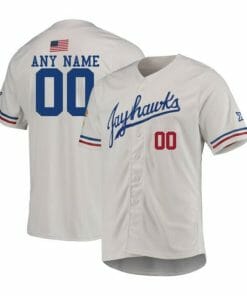 Custom Kansas Jayhawks Baseball Jersey Name and Number NCAA College White