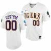 Custom LSU Tigers Jersey Name and Number 00 White 2023 College World Series NCAA Baseball