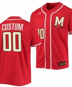 Custom Maryland Terrapins Baseball Jersey Name and Number NCAA College Red