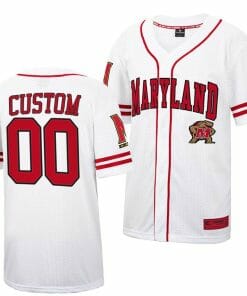 Custom Maryland Terrapins Baseball Jersey Name and Number NCAA College Retro White