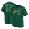 Custom Miami Hurricanes Baseball Jersey Name and Number NCAA College Green 1