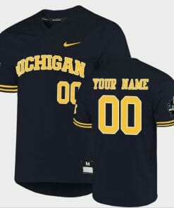 Custom Michigan Wolverines Jersey Name and Number NCAA College 2019 World Series Navy