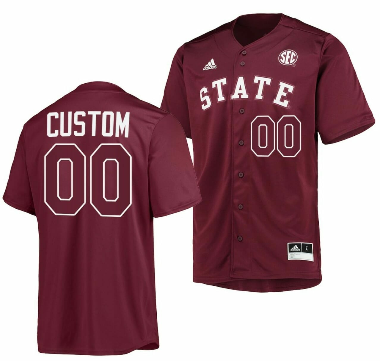 Custom Mississippi State Bulldogs Baseball Jersey Name and Number NCAA College Maroon