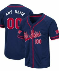 Custom Ole Miss Rebels Baseball Jersey Name and Number College Navy