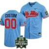 Custom Ole Miss Rebels Baseball Jersey Name and Number NCAA 2022 College World Series Blue