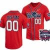 Custom Ole Miss Rebels Baseball Jersey Name and Number NCAA 2022 College World Series Champions Red