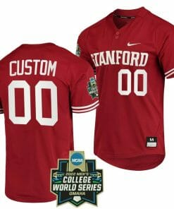 Custom Stanford Cardinal Baseball Jersey Name and Number NCAA 2022 College World Series Red