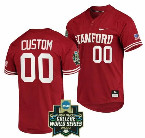 Custom Stanford Cardinal Baseball Jersey Name and Number NCAA 2022 College World Series Red