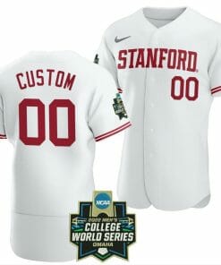 Custom Stanford Cardinal Baseball Jersey Name and Number NCAA 2022 College World Series White