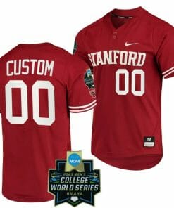 Custom Stanford Cardinal Jersey Name and Number OMAHA 8 2023 NCAA Baseball College World Series Red #00