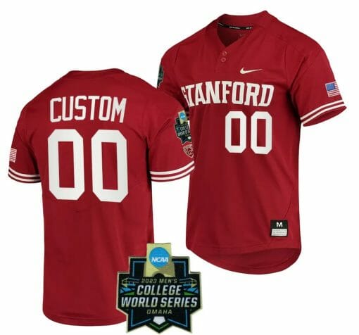 Custom Stanford Cardinal Jersey Name and Number OMAHA 8 2023 NCAA Baseball College World Series Red #00