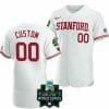 Custom Stanford Cardinal Jersey Name and Number OMAHA 8 2023 NCAA Baseball College World Series White 00